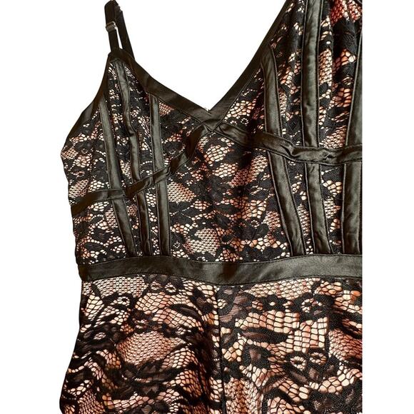 Vtg 90s BEBE Black Lace Overlay Baby Pink Lining Cocktail Party Sz M‎ Whimsigoth - Picture 11 of 16